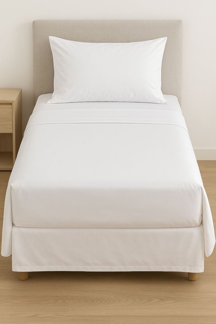 Juego de sábanas línea hotelera 1x2 metros 100% algodón peinado