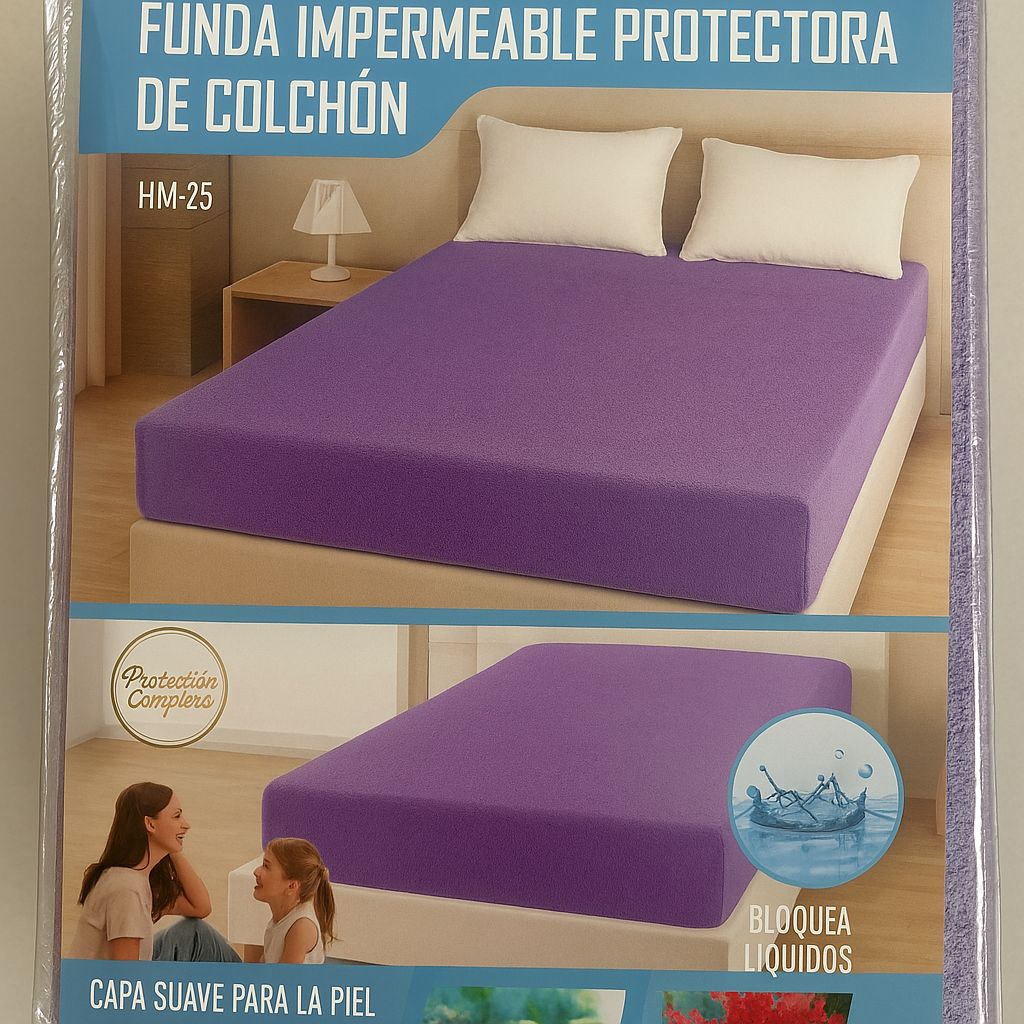 protector de colchon anti liquidos de felpa 1 plaza 90x190x25 - Imagen 4