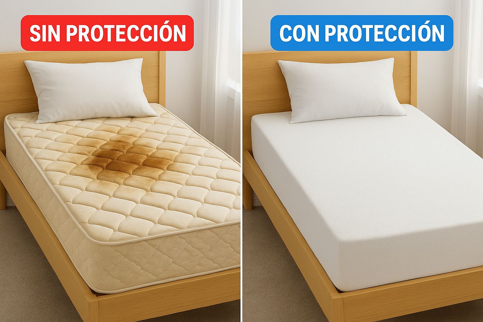 protector de colchon anti liquidos de felpa 1 plaza 90x190x25 - Imagen 3